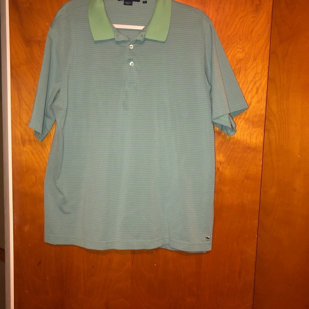 Men vineyard vines stripe polo shirt L large